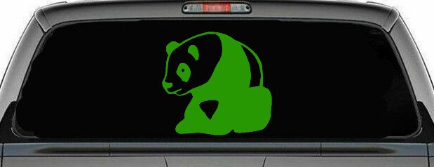 Panda Bear Car or Truck Window Decal Sticker (Lime)