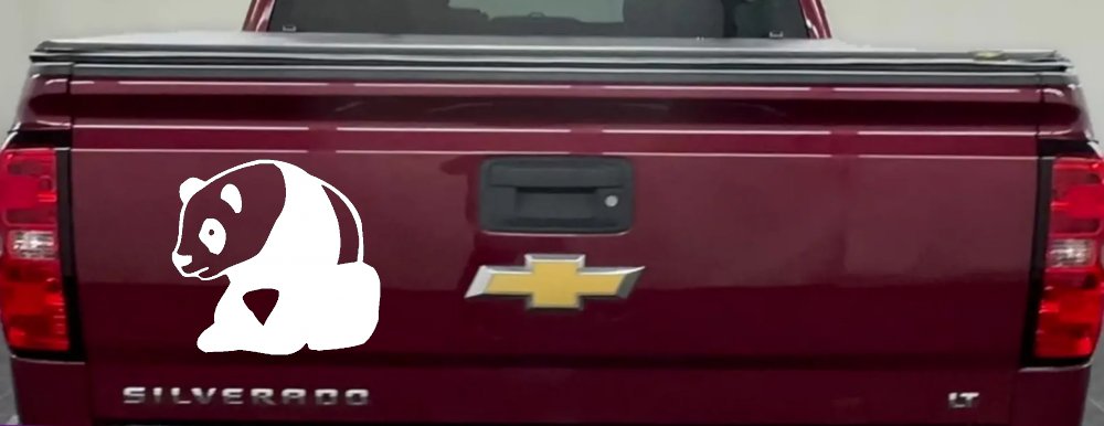 Panda Bear Window Decal Sticker for Car Truck - Cute Vinyl Art (White)