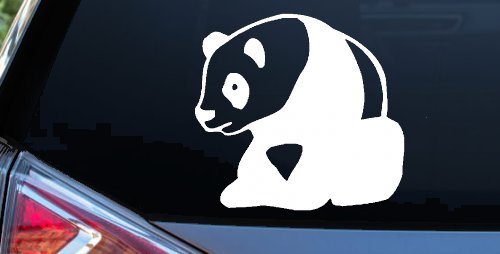Panda Bear Window Decal Sticker for Car Truck - Cute Vinyl Art (White)