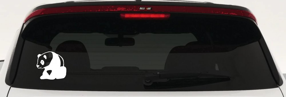 Panda Bear Car or Truck Window Decal Sticker (White)