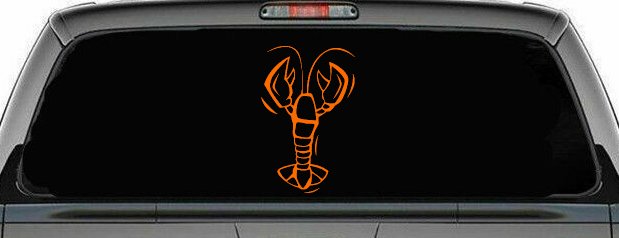 Lobster Vinyl Decal Sticker for Car Truck Window Decor (Orange)