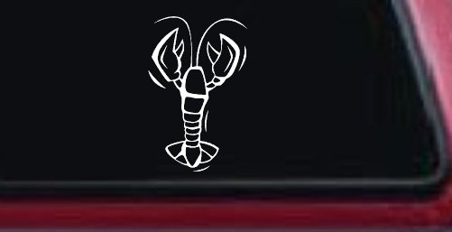 Lobster Car or Truck Window Decal Sticker (White)
