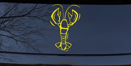 Lobster Car or Truck Window Decal Sticker (Yellow)