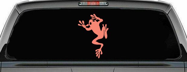 Frog Car Truck Window Decal Sticker Vinyl Graphics Auto Accessory (Coral)