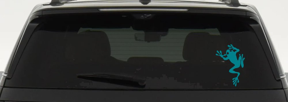 Frog Car or Truck Window Decal Sticker (Turquoise Blue)