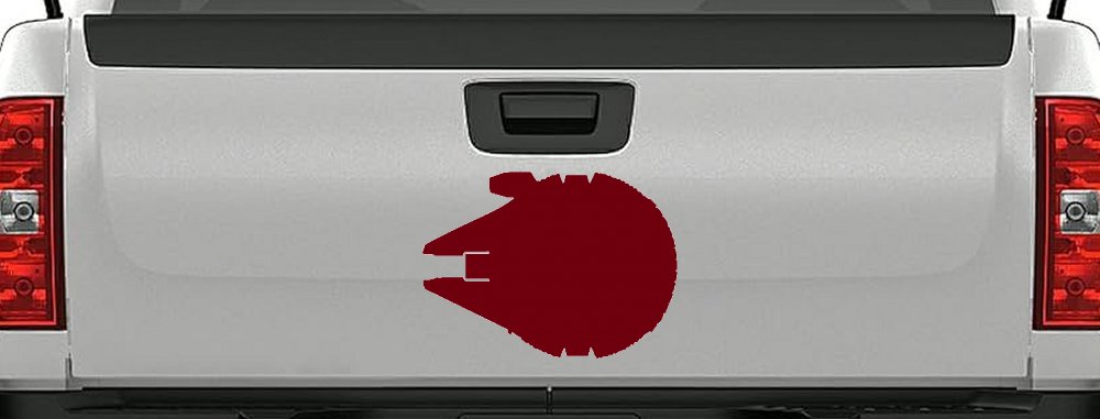 Millennium Falcon Car or Truck Window Decal Sticker (Burgundy)