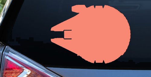 Millennium Falcon Car or Truck Window Decal Sticker (Coral)