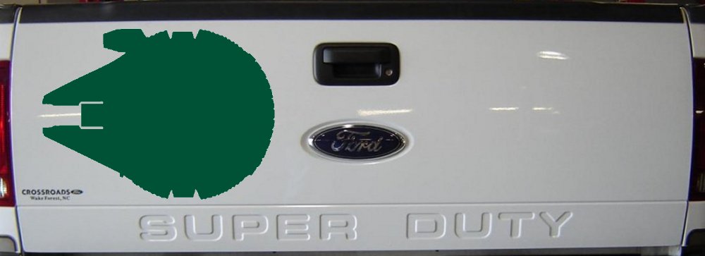 Millennium Falcon Car or Truck Window Decal Sticker (Dark Green)
