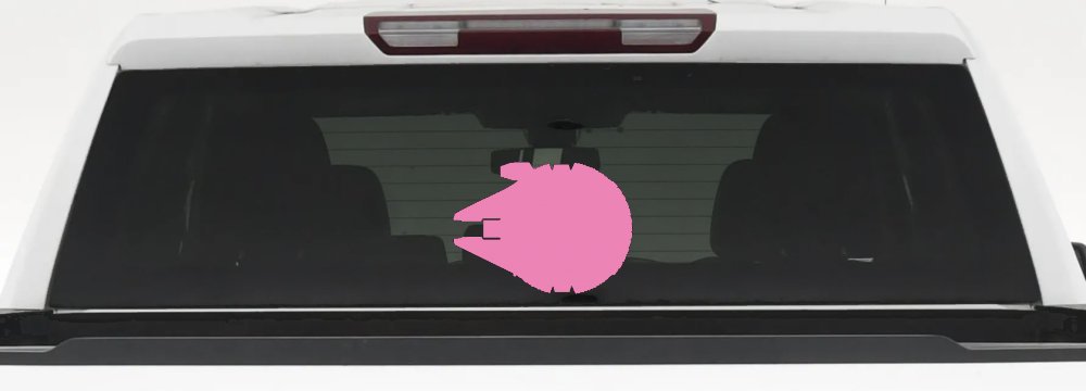 Millennium Falcon Car or Truck Window Decal Sticker (Pink)