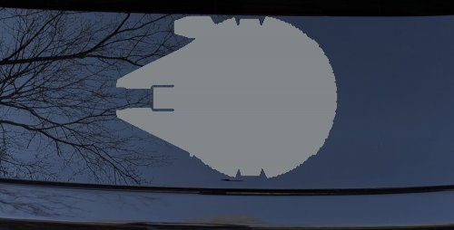 Millennium Falcon Car or Truck Window Decal Sticker (Telegrey)