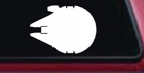 Millennium Falcon Car or Truck Window Decal Sticker (White)