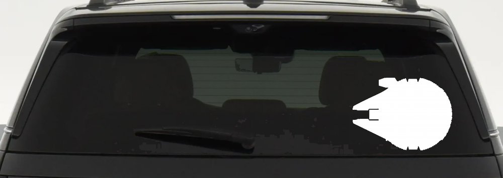Millennium Falcon Car or Truck Window Decal Sticker (White)