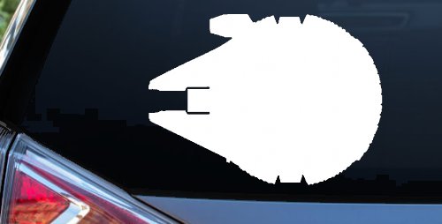 Millennium Falcon Car or Truck Window Decal Sticker (White)