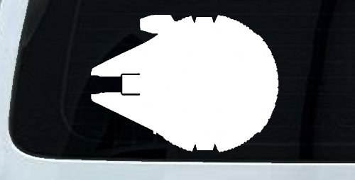 Millennium Falcon Car or Truck Window Decal Sticker (White)