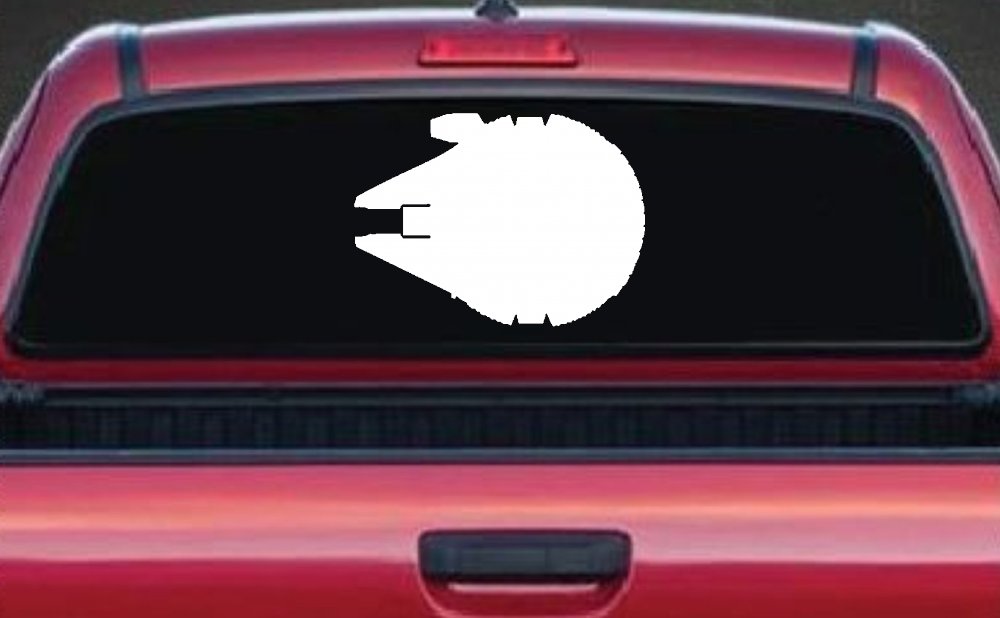 Millennium Falcon Car or Truck Window Decal Sticker (White)