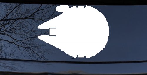 Millennium Falcon Car or Truck Window Decal Sticker (White)