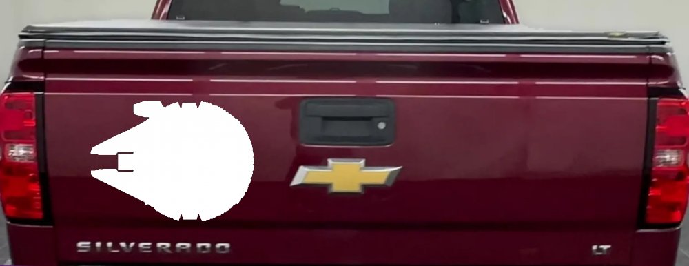 Millennium Falcon Car Truck Window Decal Sticker Star Wars Vinyl (White)