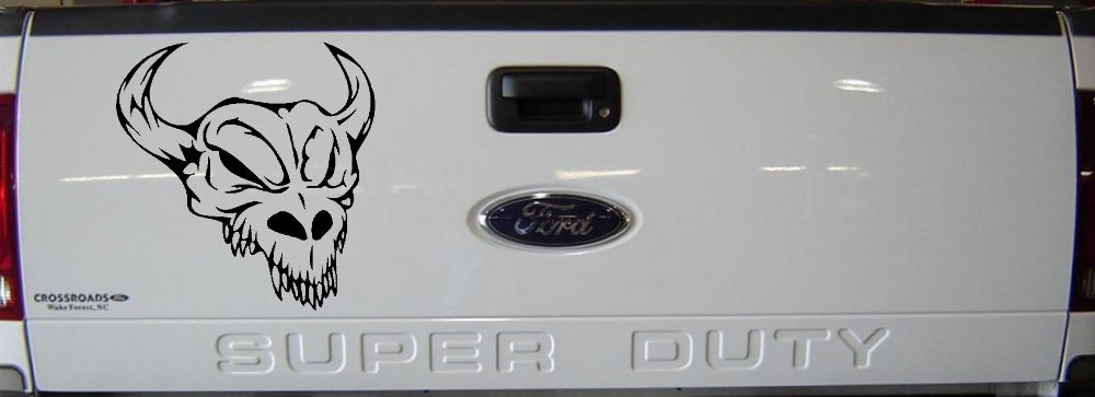 Skull With Horns Skulls Car or Truck Window Decal Sticker