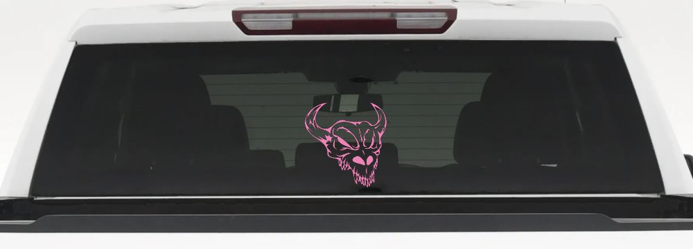 Skull With Horns Skulls Car or Truck Window Decal Sticker