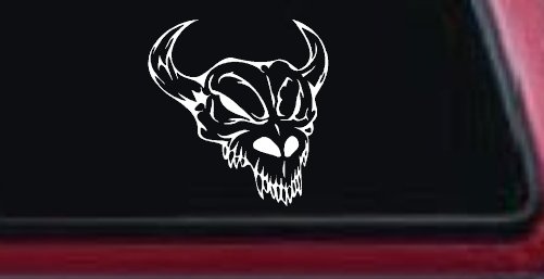 Skull With Horns Skulls Car or Truck Window Decal Sticker