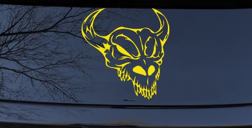 Skull With Horns Skulls Car or Truck Window Decal Sticker