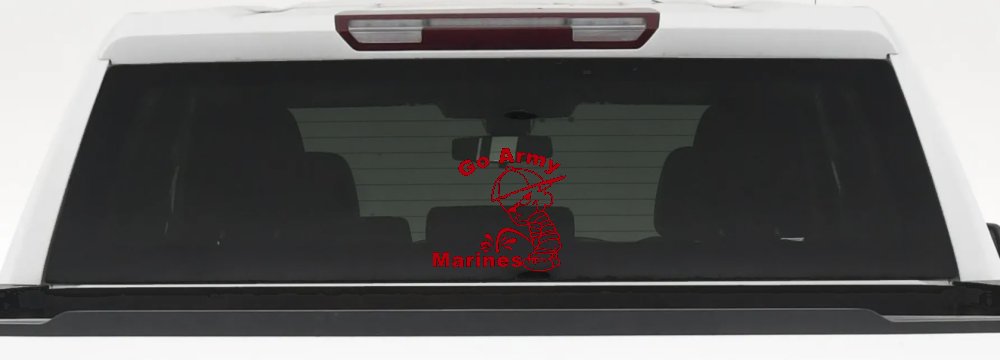 Go Army Pee on Marines Military Car or Truck Window Decal Sticker (Red)