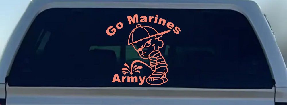 Go Marines Pee On Army Military Car or Truck Window Decal Sticker