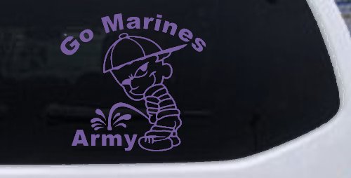 Go Marines Pee On Army Military Car or Truck Window Decal Sticker (Purple)