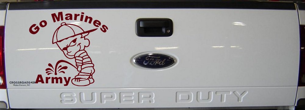 Go Marines Pee On Army Decal - Funny Military Car Truck Window Sticker (Purple Red)