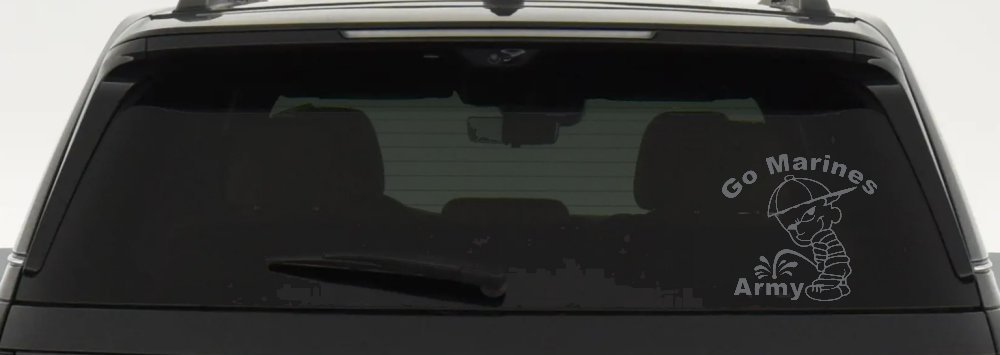 Go Marines Pee On Army Military Car or Truck Window Decal Sticker (Silver)