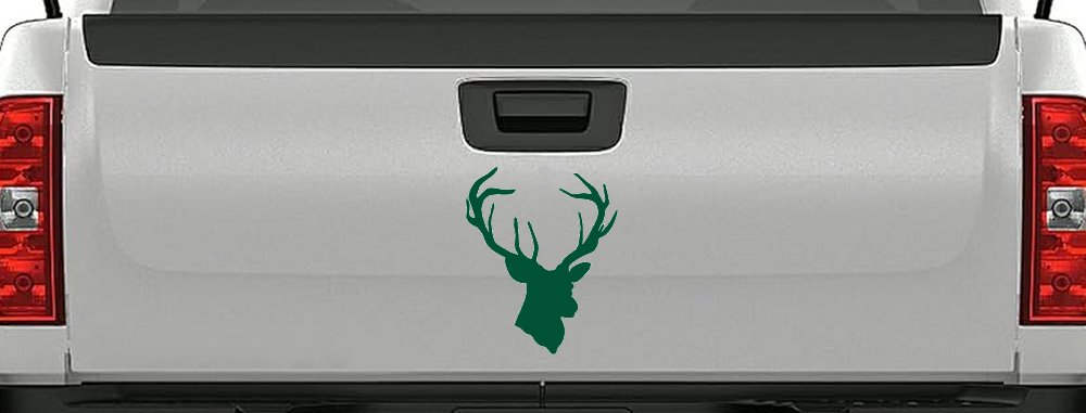 Big Buck Deer Hunting Car or Truck Window Decal Sticker (Dark Green)