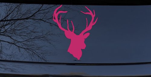 Big Buck Deer Hunting Car or Truck Window Decal Sticker (Hot Pink)