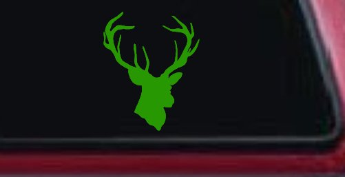 Big Buck Deer Hunting Car or Truck Window Decal Sticker (Lime)