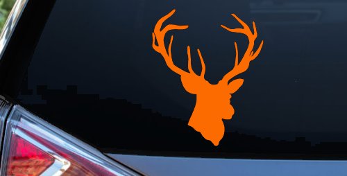 Big Buck Deer Hunting Car or Truck Window Decal Sticker (Orange)