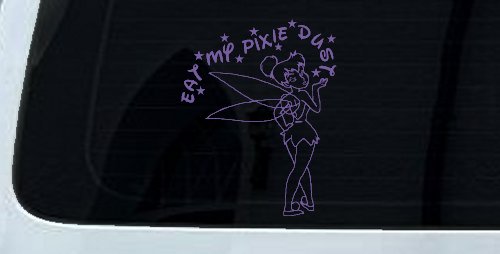 Tinkerbell Tinker Bell Eat My Pixie Dust Funny Car or Truck Window Decal Sticker (Purple)