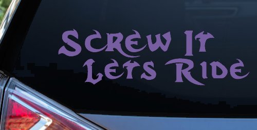 Screw It Lets Ride Biker Decal Car Truck Window Vinyl Sticker (Purple)