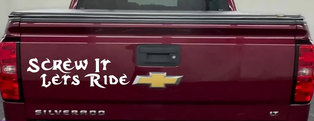 Screw It Lets Ride Biker Car or Truck Window Decal Sticker (White)