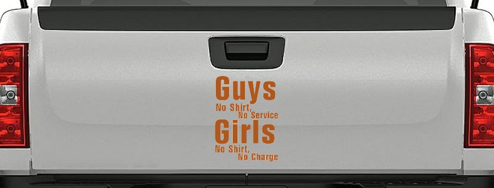 Girls No Shirt No Charge Funny Car or Truck Window Decal Sticker