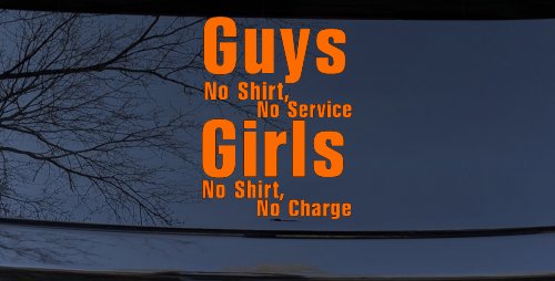 Girls No Shirt No Charge Funny Car or Truck Window Decal Sticker