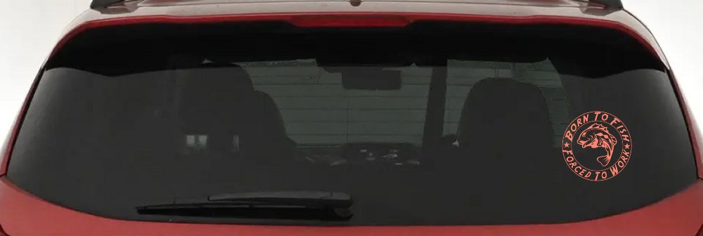 Born To Fish Forced To Work Fishing Car or Truck Window Decal Sticker