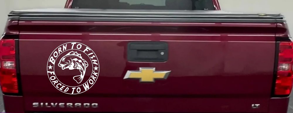 Born To Fish Forced To Work Fishing Car or Truck Window Decal Sticker