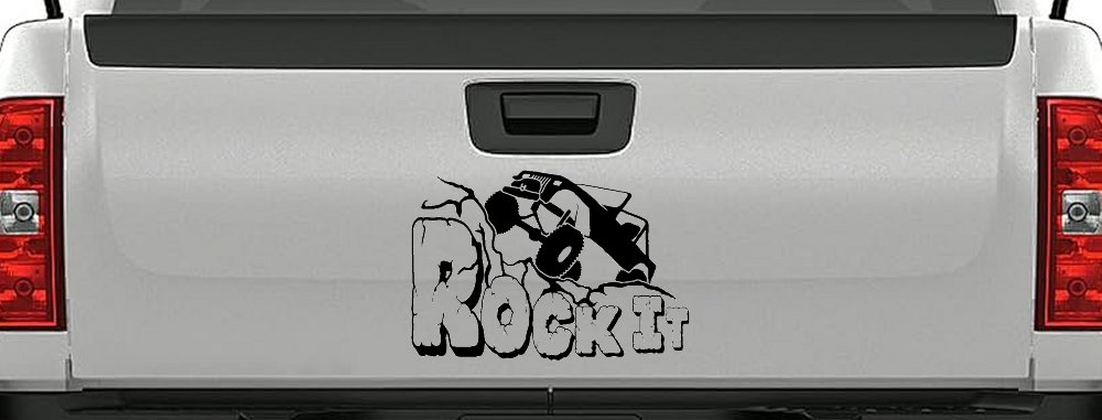 Rock It Rock Crawler Off Road Car or Truck Window Decal Sticker (Black)