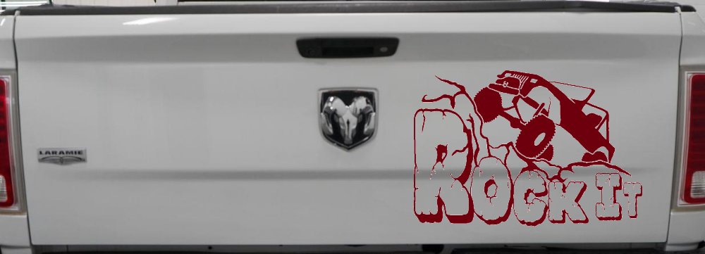 Rock It Rock Crawler Off Road Car or Truck Window Decal Sticker (Burgundy)