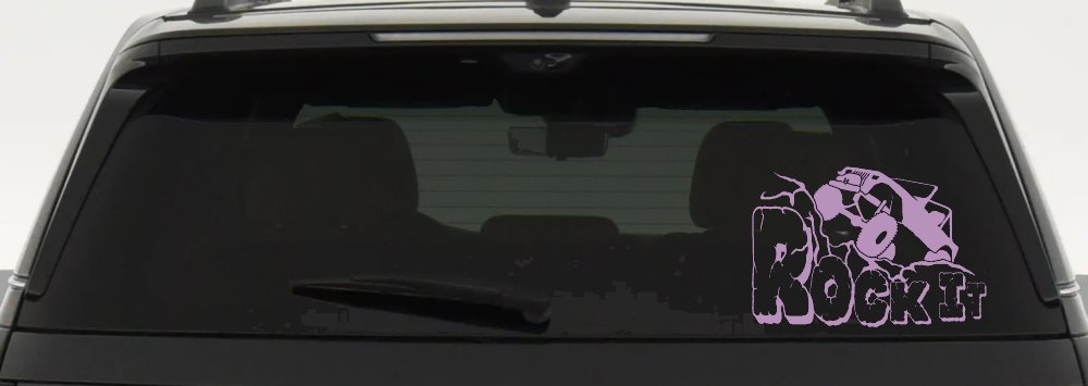 Rock It Rock Crawler Off Road Car or Truck Window Decal Sticker (Lilac)