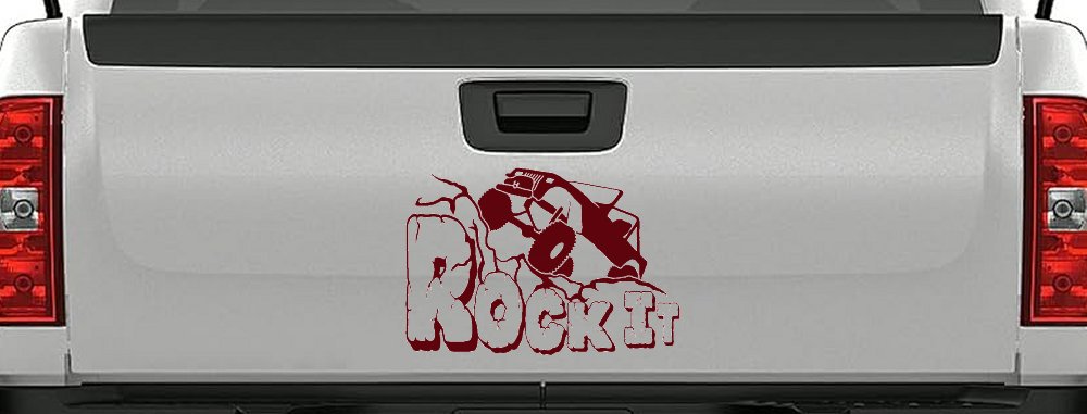 Rock It Rock Crawler Off Road Car or Truck Window Decal Sticker (Purple Red)