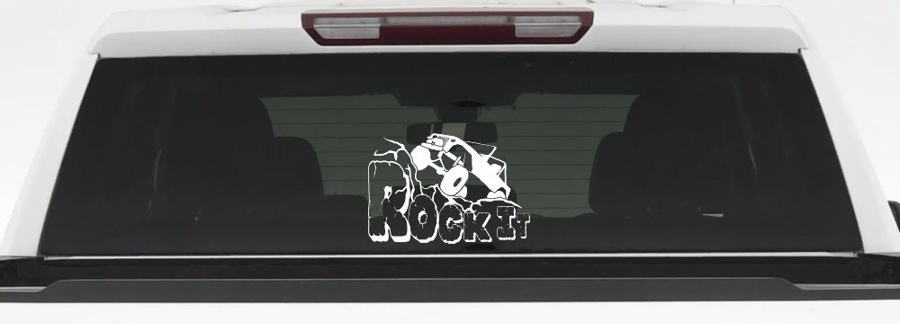 Rock It Rock Crawler Off Road Car or Truck Window Decal Sticker (White)