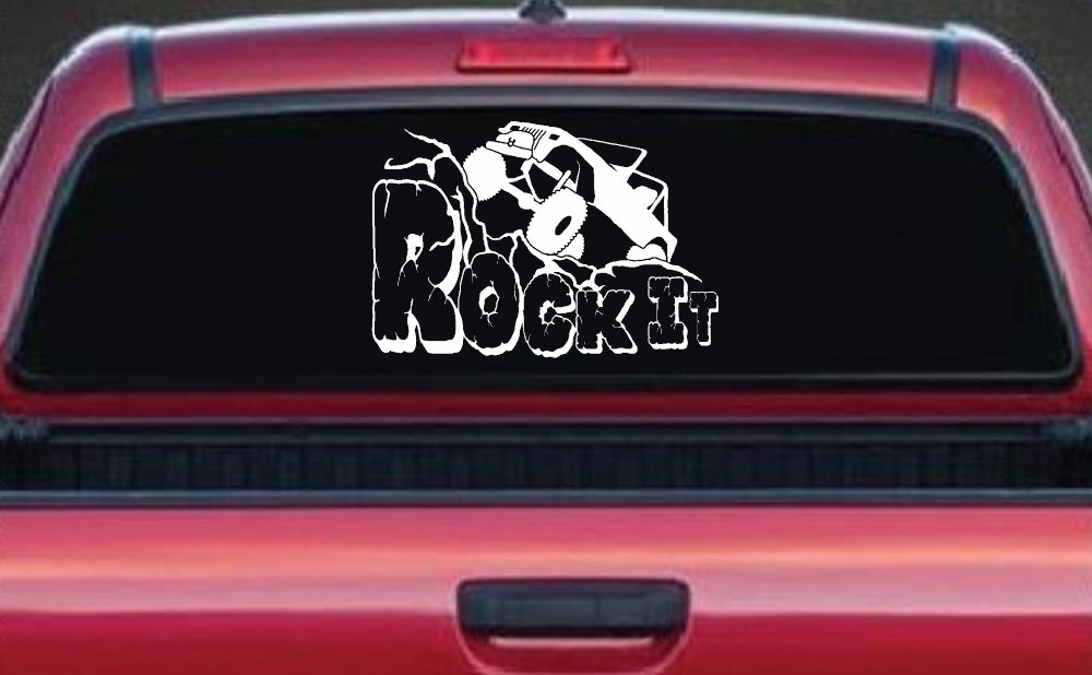 Rock It Rock Crawler Decal for Off Road Cars Trucks & SUVs (White)