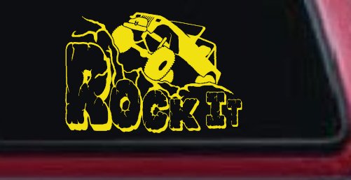 Rock It Rock Crawler Off Road Car or Truck Window Decal Sticker (Yellow)