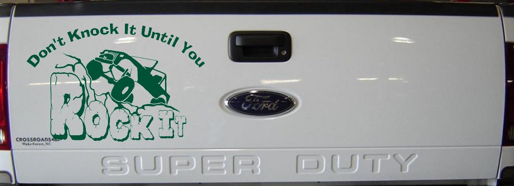 Rock Crawler Off Road Decal Sticker for Car Truck Window Dont Knock It (Dark Green)
