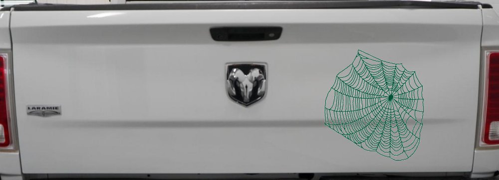 Spider Web Animals Car or Truck Window Decal Sticker (Dark Green)
